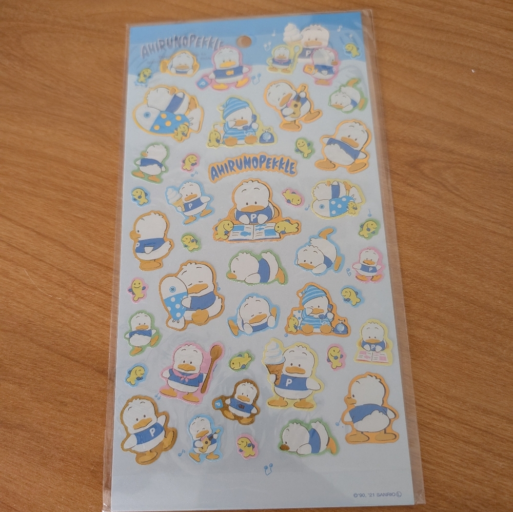 HTF - Licensed Sanrio - Pekkle / Ahirunopekkle Sticker Sheet - PRICE FIRM